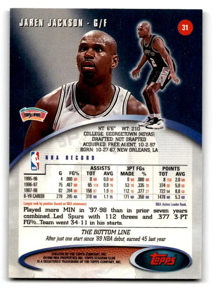 1998-99 Stadium Club #31 Jaren Jackson - Trading Card