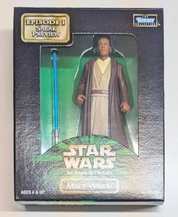 Mace Windu action figure in original packaging from 1998 Kenner Star Wars Power of the Force