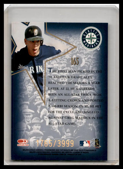 Baseball trading card of Alex Rodriguez showcasing the Seattle Mariners logo