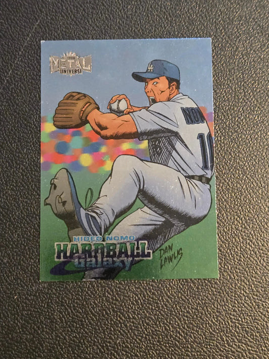 Hideo Nomo baseball card from Metal Universe Hardball Galaxy series 1998