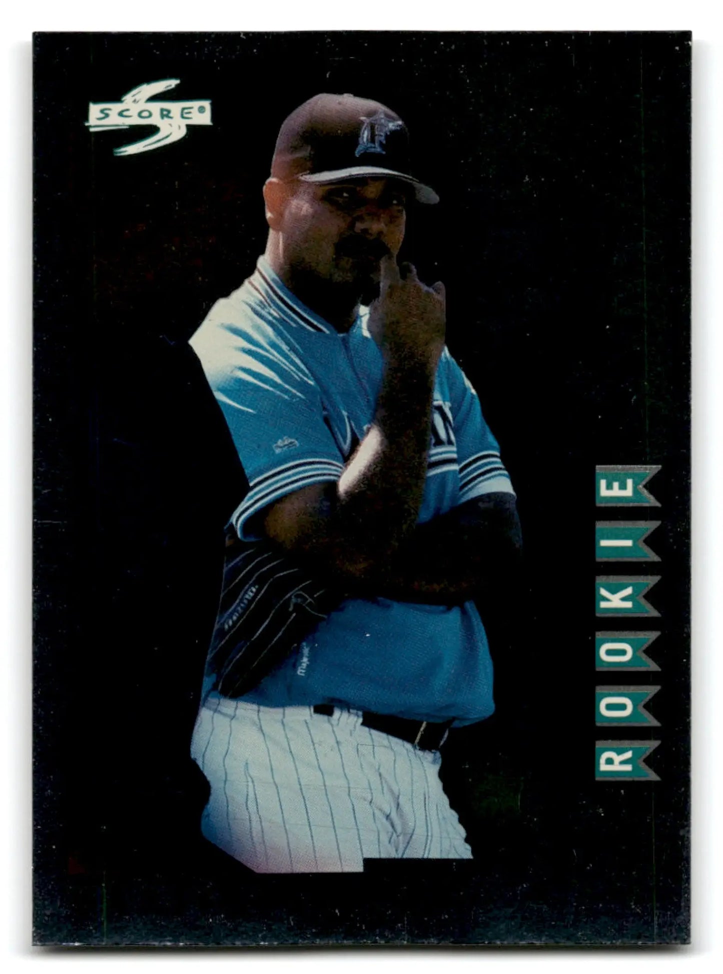 1994 Score baseball card featuring rookie Kevin Brown in a light blue uniform for the Kevin Brown Showcase series
