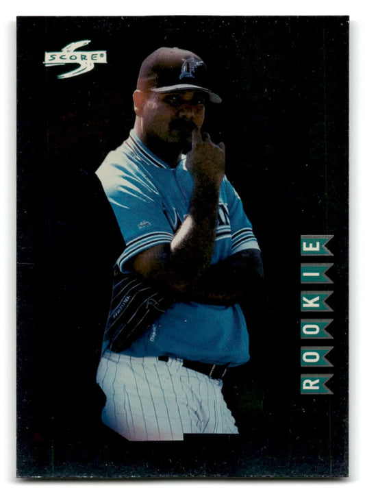 1994 Score baseball card featuring rookie Kevin Brown in a light blue uniform for the Kevin Brown Showcase series