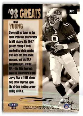 Steve Young San Francisco 49ers football card from 1998 Ultra #380 collection