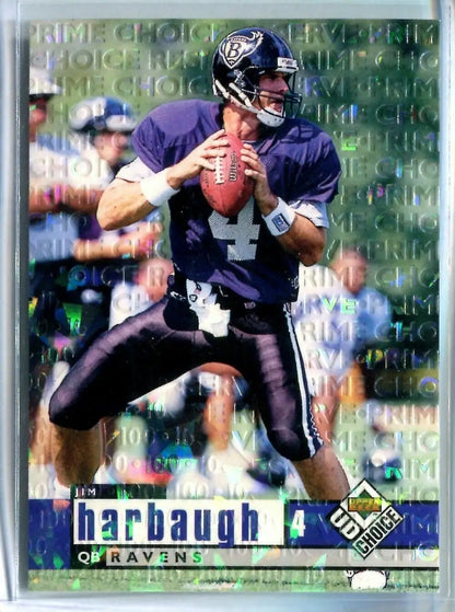 Jim Harbaugh trading card from 1998 Upper Deck PRIME UD Choice Baltimore Ravens collection