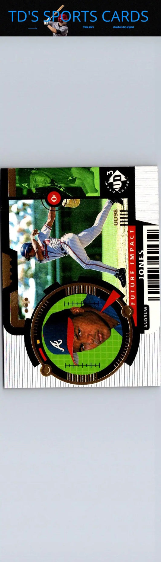 Chipper Jones baseball card from 1998 Upper Deck UD3 featuring Andruw Jones image