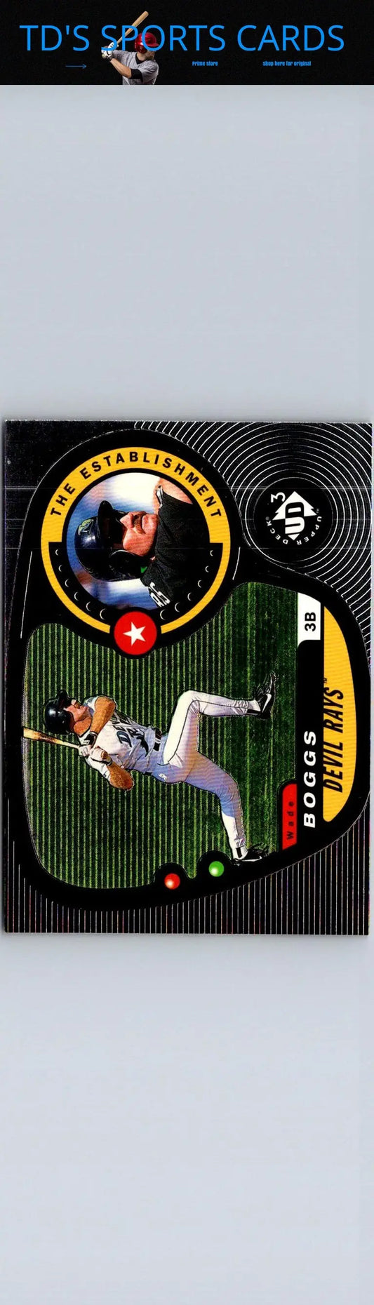 Baseball card featuring Wade Boggs from 1998 Upper Deck UD3 series