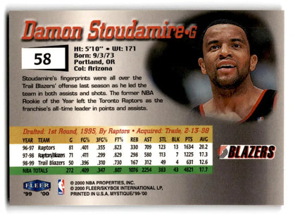 1999-00 Fleer Mystique #58 Damon Stoudamire - Trading Card