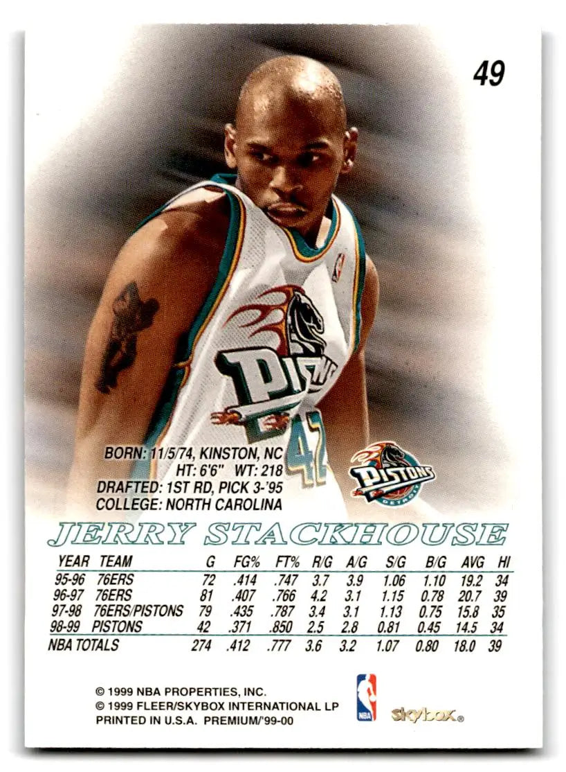 1999-00 SkyBox Premium #49 Jerry Stackhouse - Collectible Trading Card
