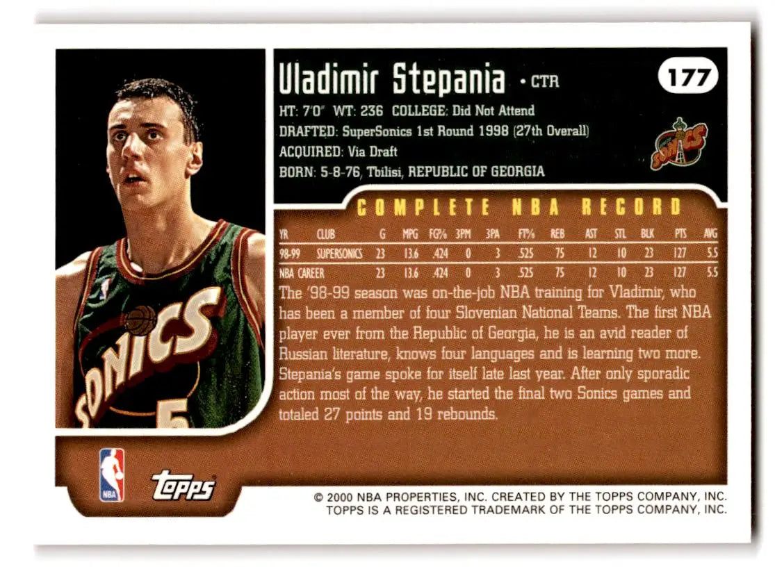 1999-00 Topps #177 Vladimir Stepania - Trading Card