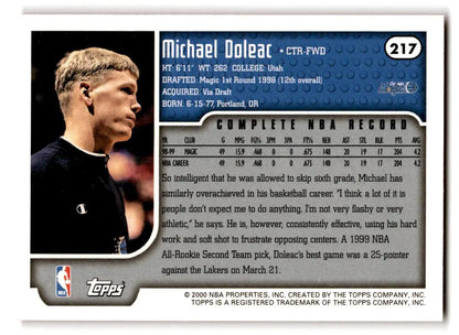 1999-00 Topps #217 Michael Doleac - Trading Cards