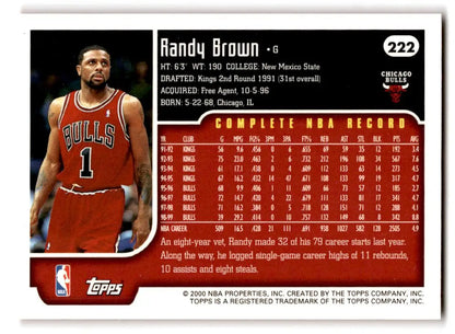 1999-00 Topps #222 Randy Brown - Trading Cards