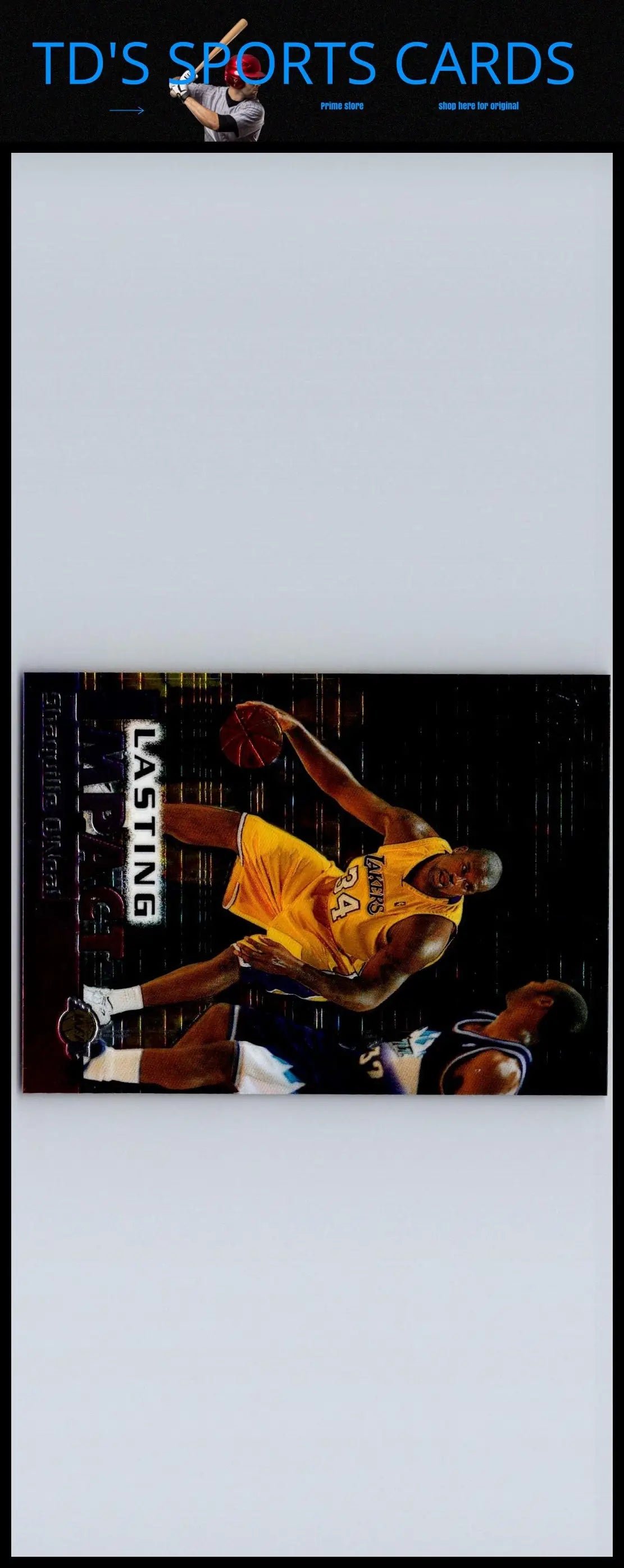 Basketball trading card featuring i17 Shaquille O’Neal Impact Refractors from 1999-2000