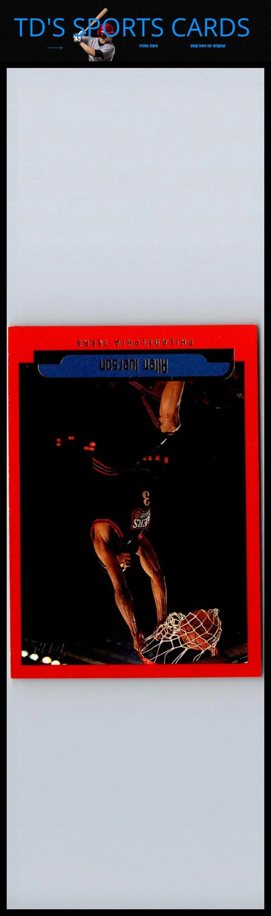 1999-00 Topps Tipoff #66 Allen Iverson trading card showcasing basketball memorabilia