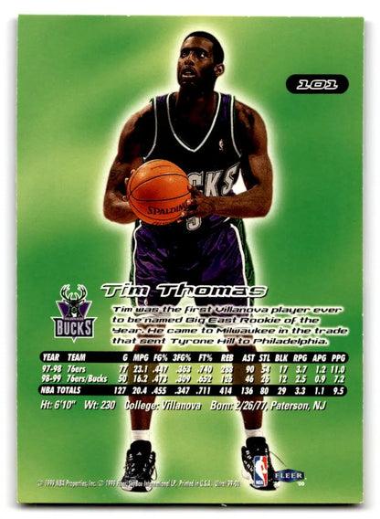 1999-00 Ultra #101 Tim Thomas - Trading Card