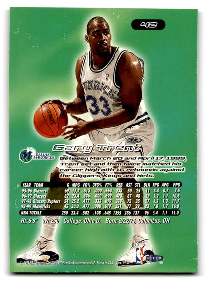 1999-00 Ultra #42 Gary Trent - Trading Card
