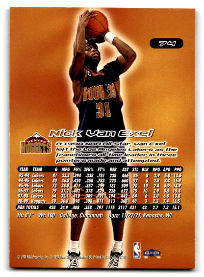 1999-00 Ultra #74 Nick Van Exel - Trading Cards