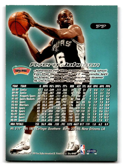 1999-00 Ultra #77 Avery Johnson - Trading Card