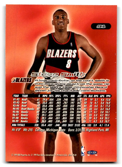 1999-00 Ultra #91 Steve Smith - Trading Cards
