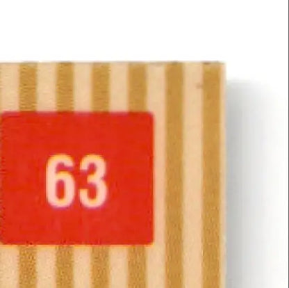 Wooden block with red sticker displaying number 63 for Bowman Baseball’s Best Kevin Brown Los Angeles Dodgers