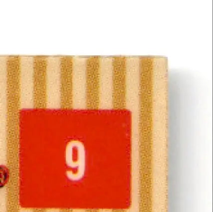 Red-orange Bowman Baseball game tile with white number 9 for Los Angeles Dodgers Todd Hundley