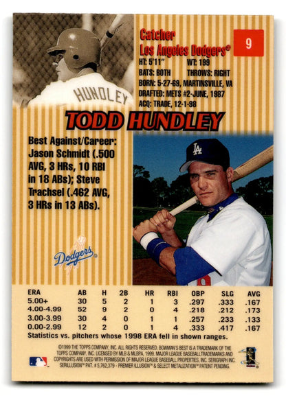 Baseball card of Todd Hundley Los Angeles Dodgers Bowman Baseball Best Todd Hundley