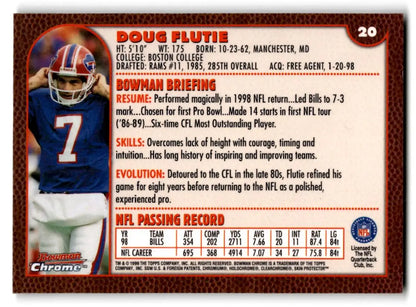 1999 Bowman Chrome #20 Doug Flutie - Trading Card