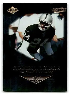 Charles Woodson Oakland Raiders trading card from 1999 Collector’s Edge Gold Ingot