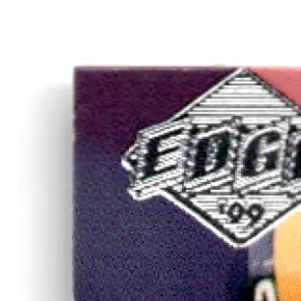 Dark purple collector card with silver black Edge 99 emblem from 1999 Collector’s Edge Football Advantage Jerome Bettis Steelers