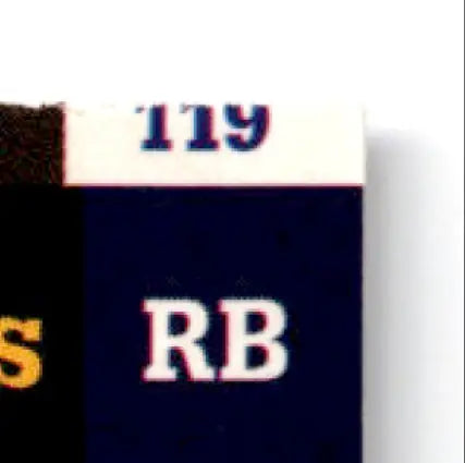 Dark blue and white label part from 1999 Collector’s Edge Football Advantage Jerome Bettis #119