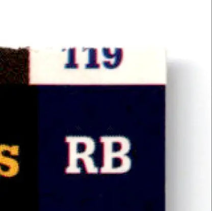 Dark blue and white label part from 1999 Collector’s Edge Football Advantage Jerome Bettis #119