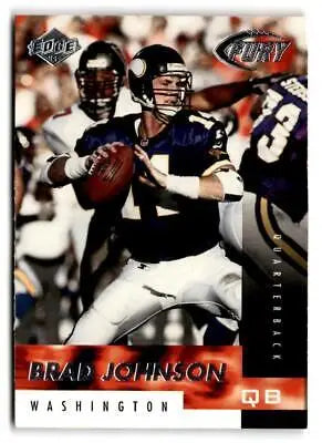 Football player in action featuring Brad Johnson from 1999 Collector’s Edge Fury trading cards
