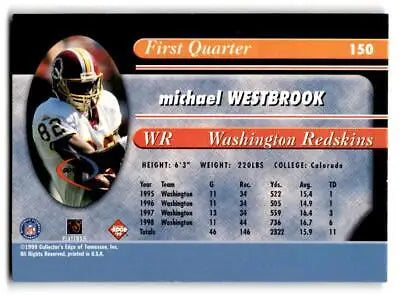 Michael Westbrook trading card from 1999 Collector’s Edge Odyssey #150 series