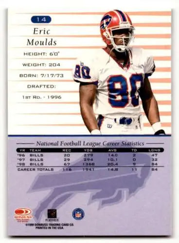 1999 Donruss #14 Eric Moulds Buffalo Bills Football Card with original gloss quality
