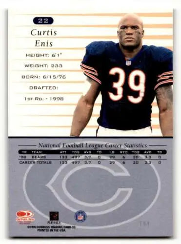 Curtis Enis Chicago Bears football card 1999 Donruss original gloss collectible