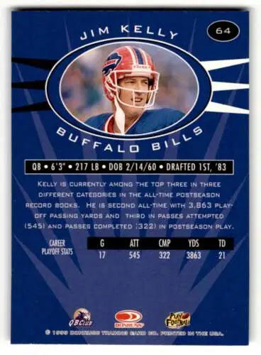 Original gloss 1999 Donruss Preferred QBC Jim Kelly Buffalo Bills Football Card ID 61713