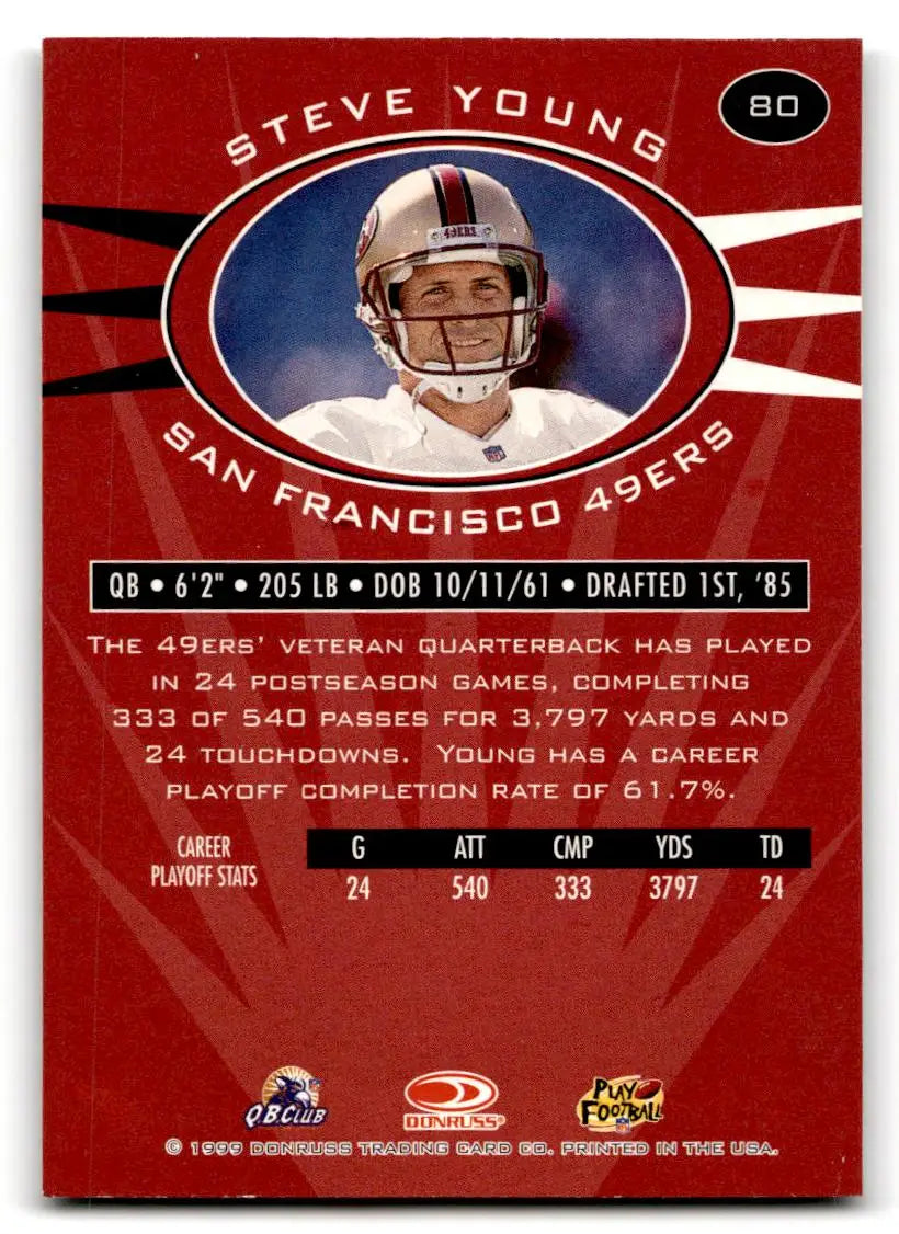 1999 Donruss Preferred QBC #80 Steve Young - Trading Card