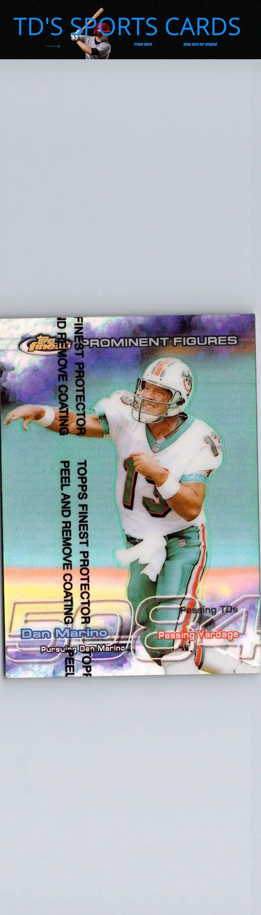 Topps Finest football card featuring Dan Marino Prominent Figures PF2 Dan Marino