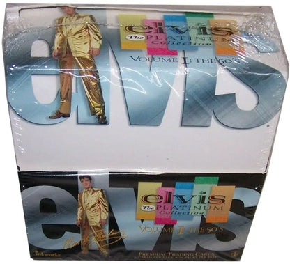 Boxed set of Elvis Presley music CDs and trading cards in The Platinum Collection Volume 1
