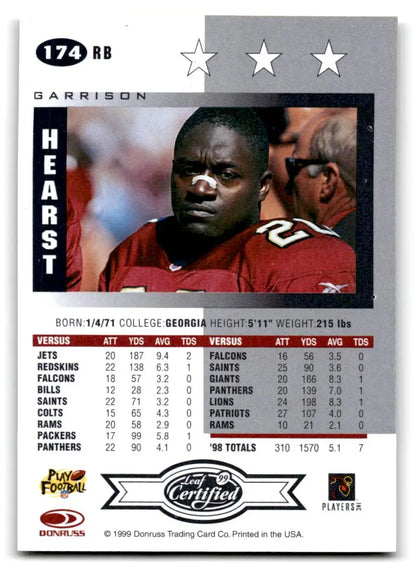 1999 Leaf Certified #174 Garrison Hearst - Trading Card