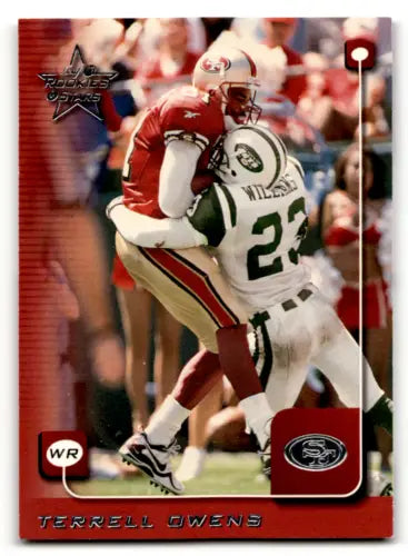 Terrell Owens rookie card from 1999 Leaf Rookies and Stars with original gloss finish