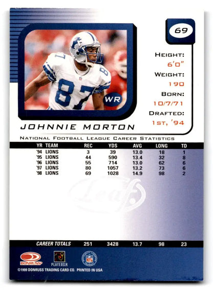 1999 Leaf Rookies & Stars #69 Johnnie Morton - Trading Card