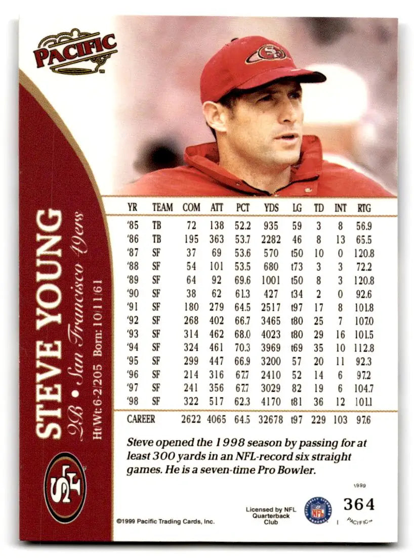 1999 Pacific #364 Steve Young - Trading Card