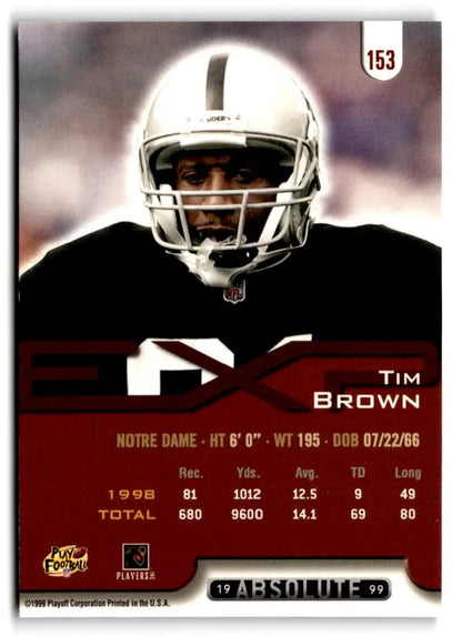 1999 Playoff Absolute EXP #153 Tim Brown - Trading Card