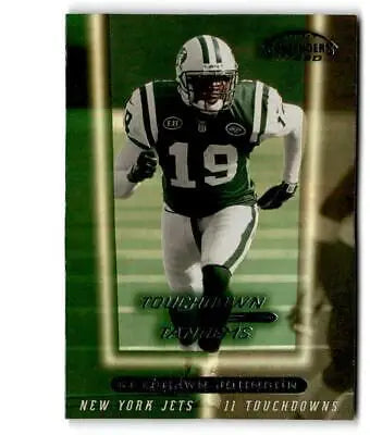 Football player in action from 1999 Playoff Contenders SSD Keyshawn Johnson Curtis Martin