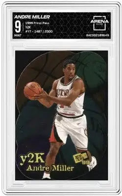 Press Pass Andre Miller basketball card from the 1999 Press Pass Y2K Arena Club series
