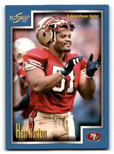 Ken Norton San Francisco 49ers football card with original gloss from 1999 Score