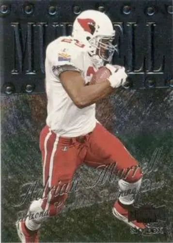Adrian Murrell football player in action on 1999 Skybox Metal Universe card with original gloss