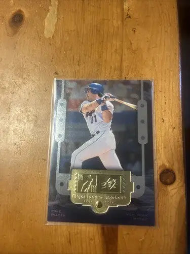 1999 SPx Mike Piazza trading card featuring baseball cards of Hall of Famer Mike Piazza