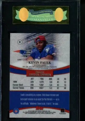 1999 Topps Gold Label Kevin Faulk football card in pristine condition SGC 9