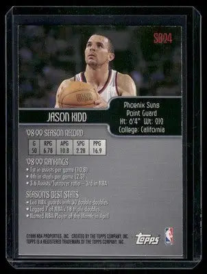 1999 Topps Season’s Best Conductors Jason Kidd #SB24 Basketball - Basketball Card